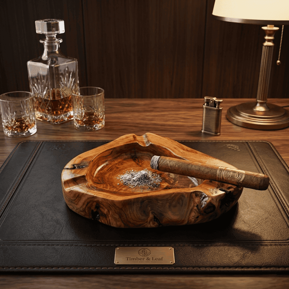 The Timber & Leaf Natural Edge Wood Ashtray